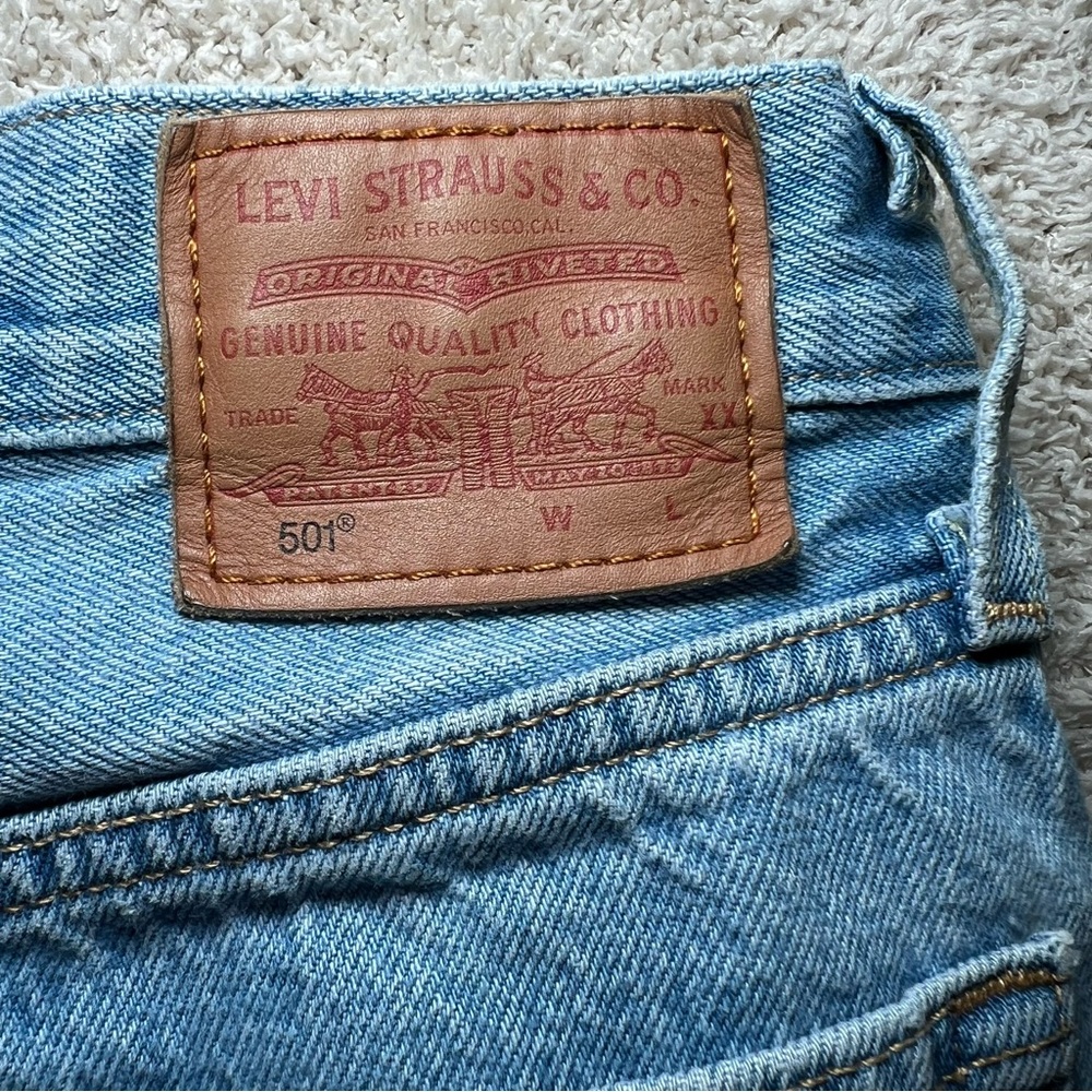 Levi's Light Blue Straight Leg Jeans - Picture 4 of 11